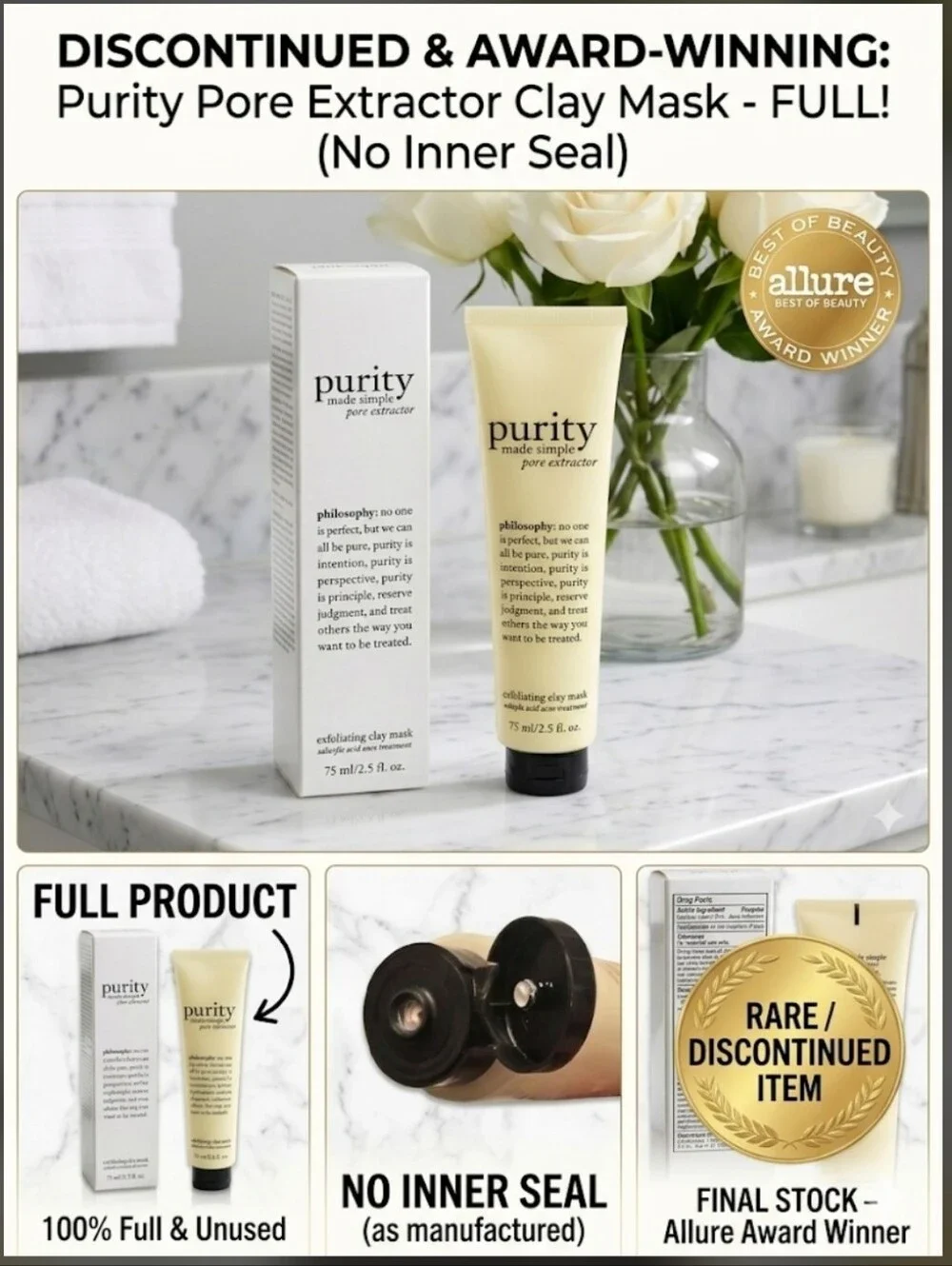 Philosophy Purity Made Simple Pore Extractor Mask ☆Allure Award Winner☆
